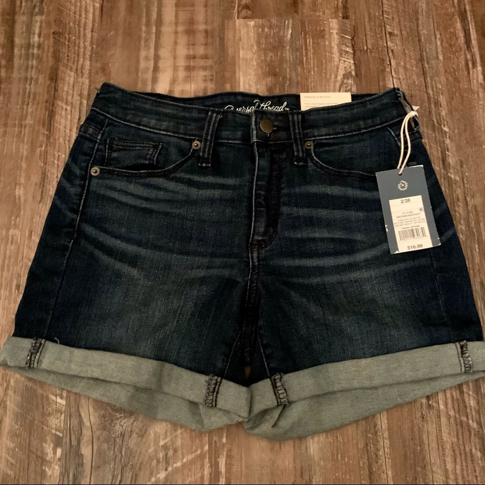 New Dark Denim Cuffed Shorts (size 2)